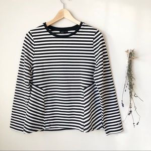 Topshop | Textured Stripe Sweatshirt